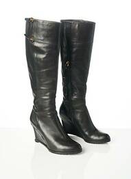 Bottes matière lisse talon de 7 à 9cm noir SERGIO ROSSI femme