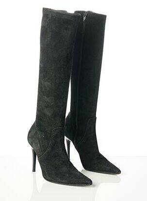 Bottes nubuck talon de 7 à 9cm noir ERNEST femme