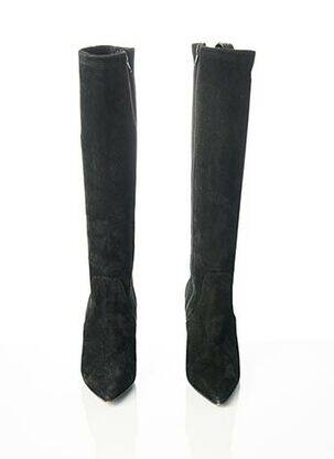 Bottes nubuck talon de 7 à 9cm noir ERNEST femme