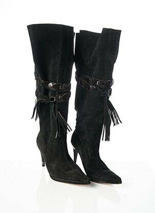 Bottes nubuck talon de 7 à 9cm noir KALLISTÉ femme