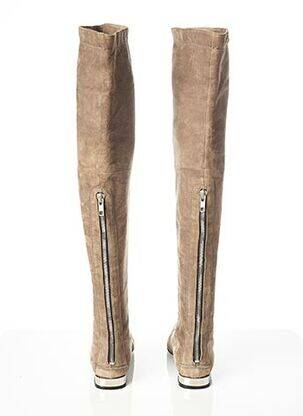 Bottes nubuck talon plat jusqu'à 3cm beige BRUNO FRISONI femme
