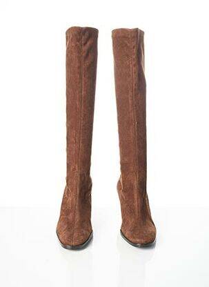 Bottes nubuck talon de 4 à 6cm marron GUIDO LOMBARDI femme