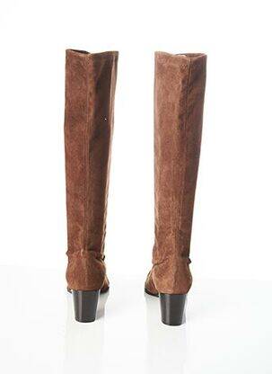 Bottes nubuck talon de 4 à 6cm marron GUIDO LOMBARDI femme