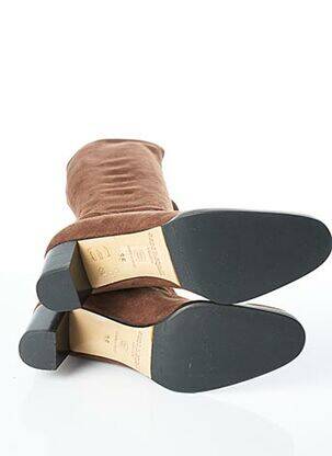 Bottes nubuck talon de 4 à 6cm marron GUIDO LOMBARDI femme
