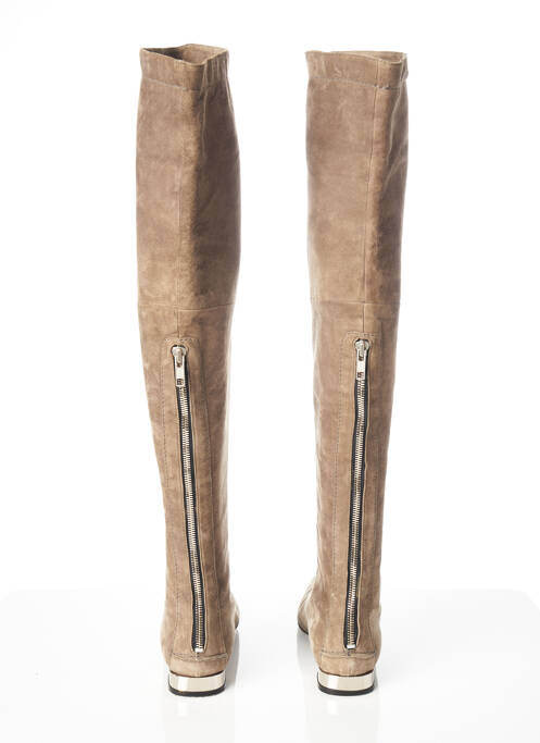 Bottes nubuck talon plat jusqu'à 3cm beige BRUNO FRISONI femme