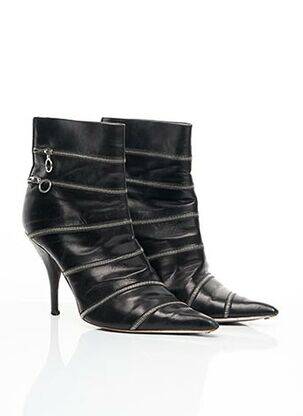 Bottines/boots matière lisse talon haut de 10cm et plus noir ERNESTO ESPOSITO femme