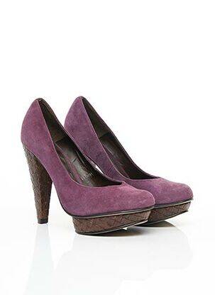 Escarpins nubuck talon haut de 10cm et plus violet KURT GEIGER femme