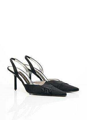 Escarpins tissage satiné talon de 7 à 9cm noir SIDONIE LARIZZI femme