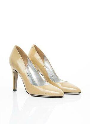 Escarpins tissage vernis talon de 7 à 9cm beige CLARENCE femme