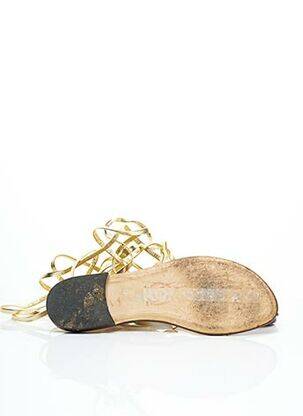 Tongs fermeture lacets talon plat jusqu'à 3cm jaune DA COSTANZA femme