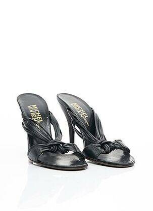 Mules/sabots matière lisse talon de 7 à 9cm noir MICHEL VIVIEN femme