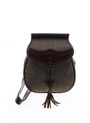 Sac multipoches forme besace vert T-BAGS femme