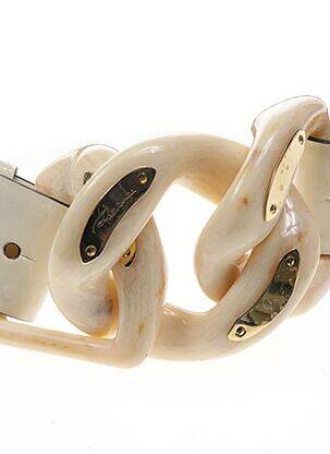 Ceinture fermeture pointe poinçonnée beige ROBERTO CAVALLI femme