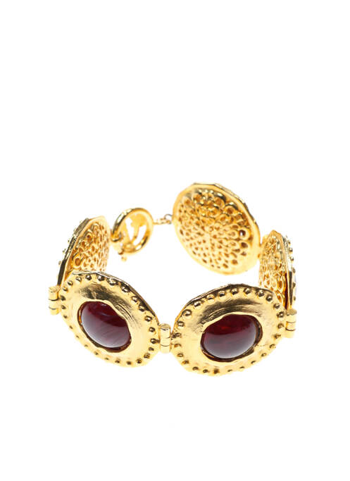 Bracelet ornement pierre rouge MCM femme