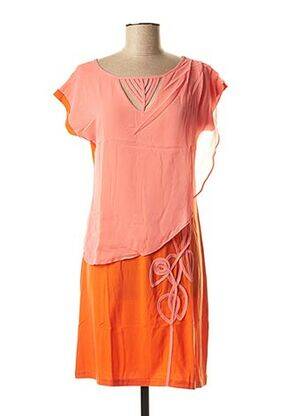 Robe mi-longue manches courtes manches courtes rose VIRGINIE & MOI femme