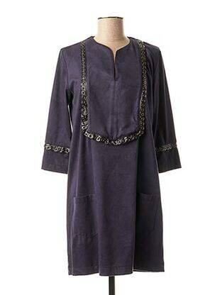 Robe mi-longue manches 3/4 manches 3/4 bleu VALERIE KHALFON femme