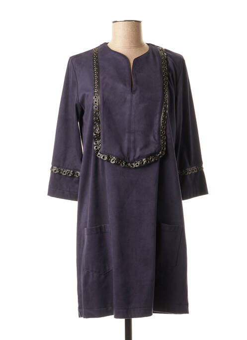 Robe mi-longue manches 3/4 manches 3/4 bleu VALERIE KHALFON femme