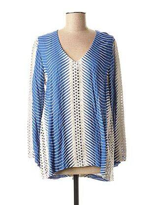 Blouse tissage popeline manches longues bleu VALERIE KHALFON femme