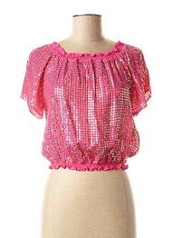 Top col carré manches courtes rose #OOTD femme