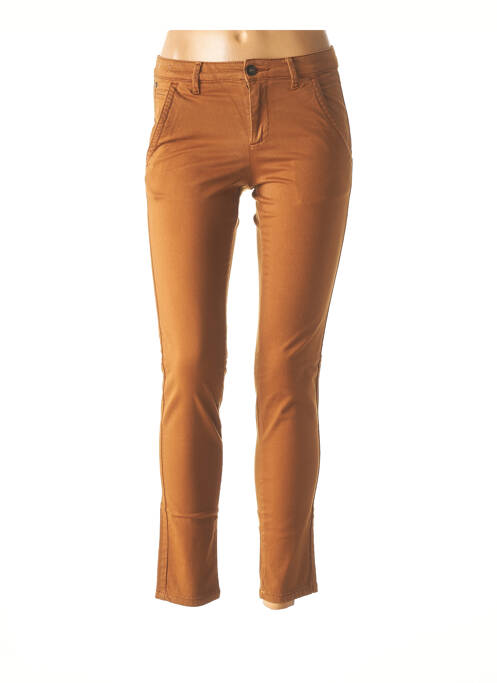 Pantalon chino tissage popeline taille normale marron RED LEGEND femme