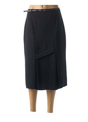 Jupe mi-longue taille à pinces bleu MODISSIMO femme