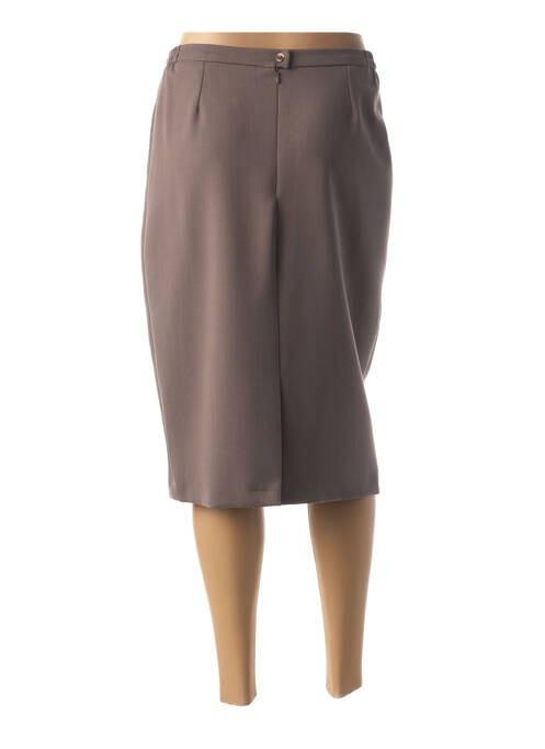 Jupe mi-longue marron FRANCE RIVOIRE pour femme