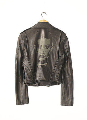 Veste en cuir coupe cintrée noir ATOS LOMBARDINI femme