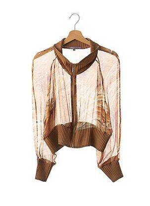 Gilet manches longues resserrée sur le bas marron HALE BOB femme