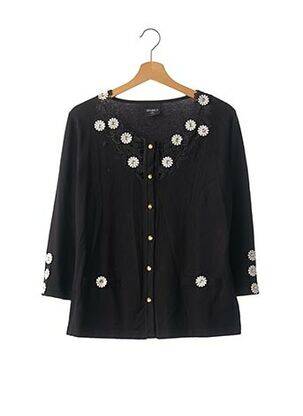 Gilet manches longues col rond noir SPARKLE BY ETINCELLE femme