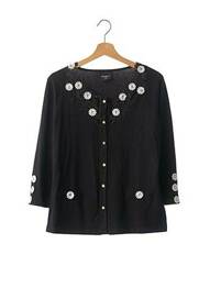 Gilet manches longues manches 3/4 noir SPARKLE BY ETINCELLE femme