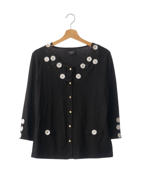 Gilet manches longues manches 3/4 noir SPARKLE BY ETINCELLE femme