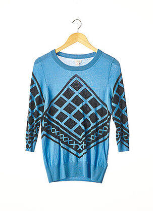 Pull finition bords-côtes manches 3/4 bleu J.CREW femme