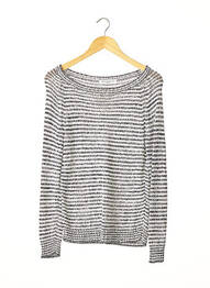 Pull tissage chiné manches longues noir AMINA RUBINACCI femme