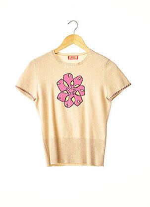 Pull resserrée sur le bas manches courtes beige D.D.C. femme