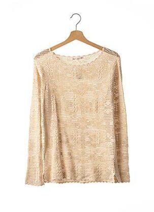 Pull maille ajourée manches longues beige BONPOINT femme