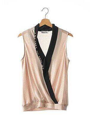 Top stretch sans manche beige BRANDEEZ femme