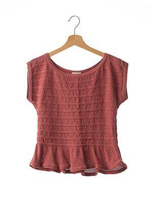 Pull coupe cintrée sans manche orange MARYSE CEPIERE femme
