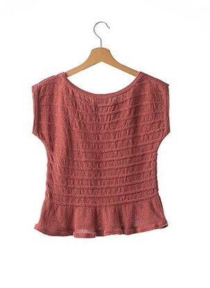 Pull coupe cintrée sans manche orange MARYSE CEPIERE femme
