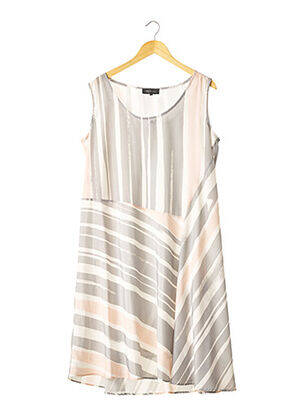 Robe mi-longue coupe fluide sans manche gris EKJO femme