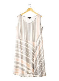 Robe mi-longue coupe fluide sans manche gris EKJO femme