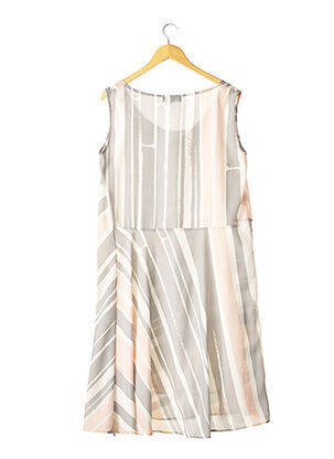Robe mi-longue coupe fluide sans manche gris EKJO femme