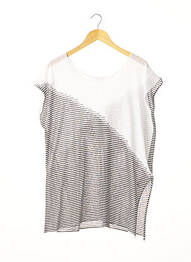 Pull tunique col rond sans manche blanc CREA CONCEPT femme