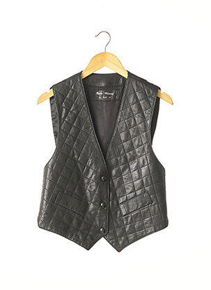 Gilet sans manche bi-matiére noir CHARLES DELAUNAY homme