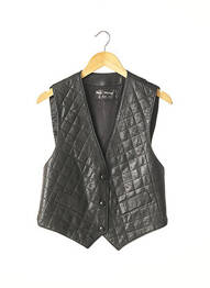 Gilet sans manche bi-matiére noir CHARLES DELAUNAY homme