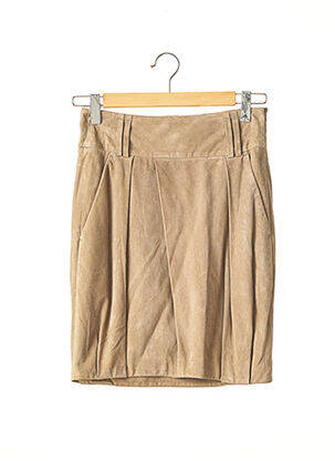 Jupe mi-longue taille à pinces beige GUNEX femme