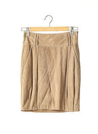 Jupe mi-longue taille à pinces beige GUNEX femme