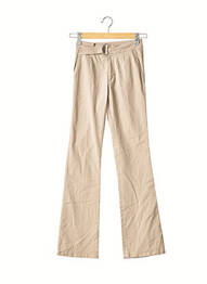 Pantalon flare stretch taille haute beige IRIE WASH femme