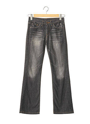 Jeans coupe droite effet usé délavé taille normale noir USED JEANS femme