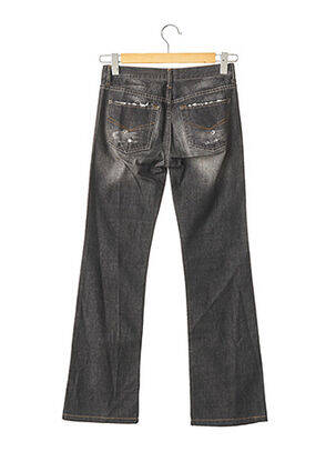 Jeans coupe droite effet usé délavé taille normale noir USED JEANS femme