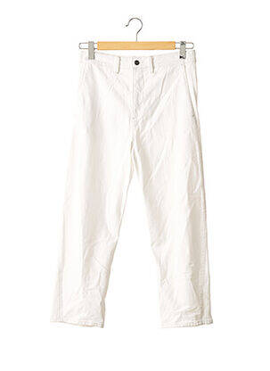 Pantalon droit stretch taille haute blanc VINCE. femme